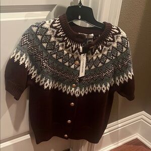 Crown & Ivy Women's Nordic Patterned Cardigan